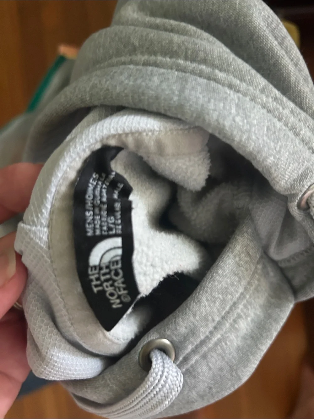 The North Face Gray men’s Crewneck Hoodie with Black Logo